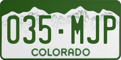 CO license plate 035MJP