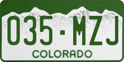 CO license plate 035MZJ