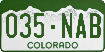 CO license plate 035NAB