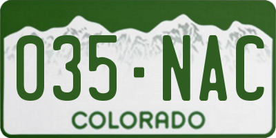 CO license plate 035NAC