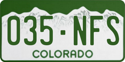 CO license plate 035NFS