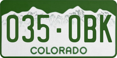 CO license plate 035OBK