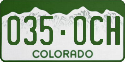 CO license plate 035OCH