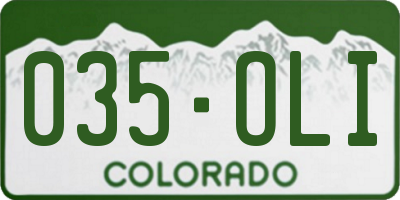 CO license plate 035OLI