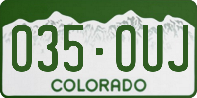 CO license plate 035OUJ