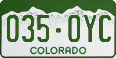 CO license plate 035OYC