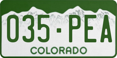 CO license plate 035PEA