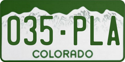 CO license plate 035PLA