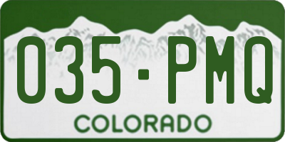 CO license plate 035PMQ