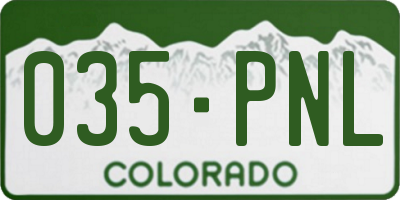 CO license plate 035PNL