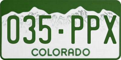 CO license plate 035PPX