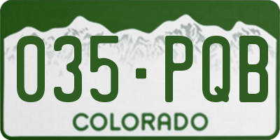 CO license plate 035PQB