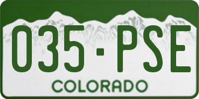 CO license plate 035PSE
