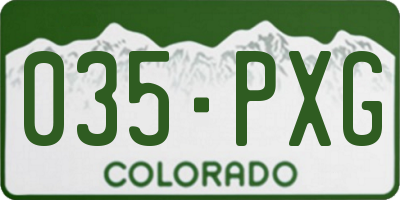 CO license plate 035PXG