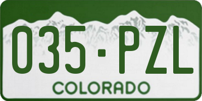 CO license plate 035PZL