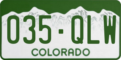 CO license plate 035QLW