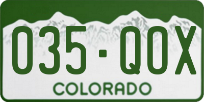 CO license plate 035QOX