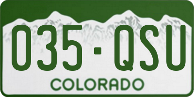 CO license plate 035QSU