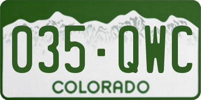 CO license plate 035QWC
