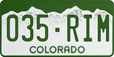 CO license plate 035RIM