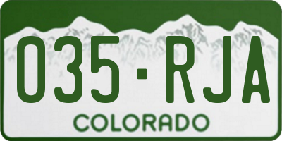 CO license plate 035RJA
