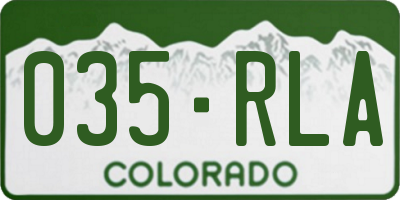 CO license plate 035RLA