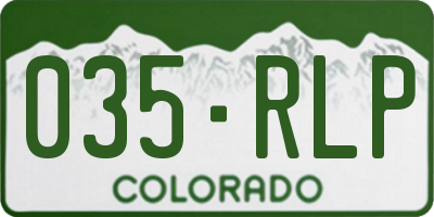CO license plate 035RLP