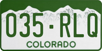 CO license plate 035RLQ