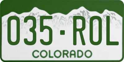 CO license plate 035ROL