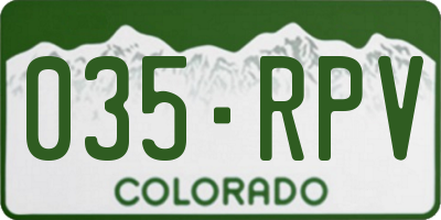 CO license plate 035RPV