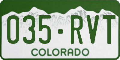 CO license plate 035RVT