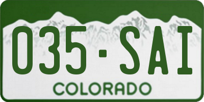 CO license plate 035SAI