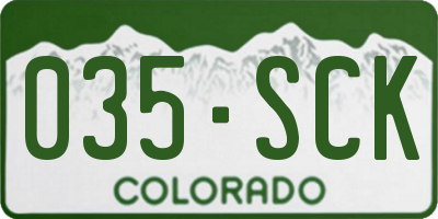 CO license plate 035SCK