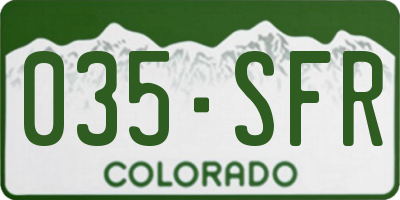 CO license plate 035SFR