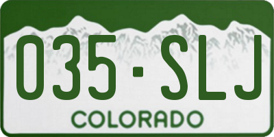CO license plate 035SLJ