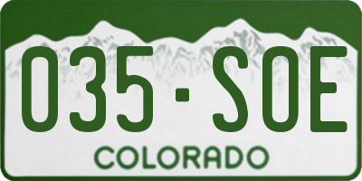 CO license plate 035SOE