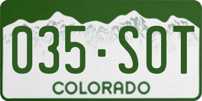 CO license plate 035SOT