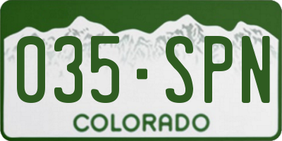 CO license plate 035SPN