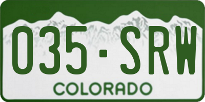 CO license plate 035SRW