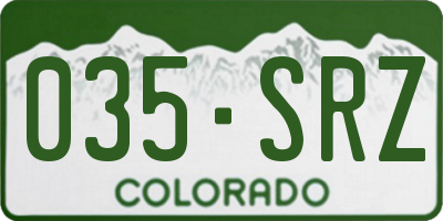 CO license plate 035SRZ