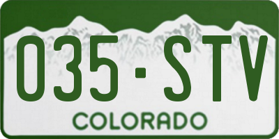 CO license plate 035STV