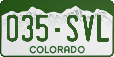 CO license plate 035SVL