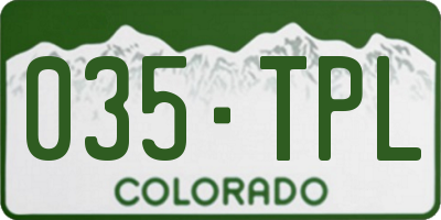 CO license plate 035TPL