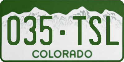 CO license plate 035TSL