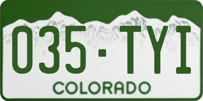 CO license plate 035TYI