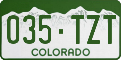 CO license plate 035TZT