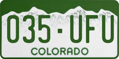 CO license plate 035UFU
