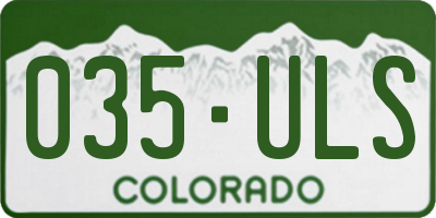 CO license plate 035ULS