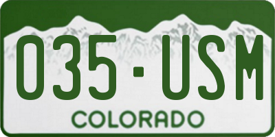 CO license plate 035USM