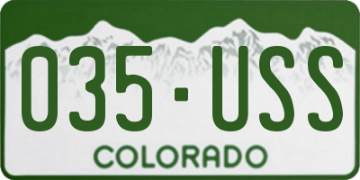 CO license plate 035USS